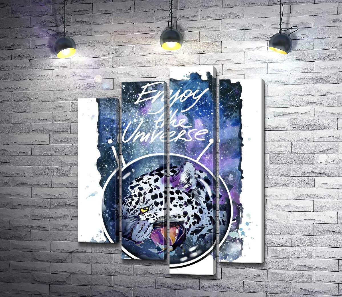 

Модульная картина ArtPoster Пятнистый леопард в космосе под названием "Enjoy the Universe" 100x130 см Модуль №21