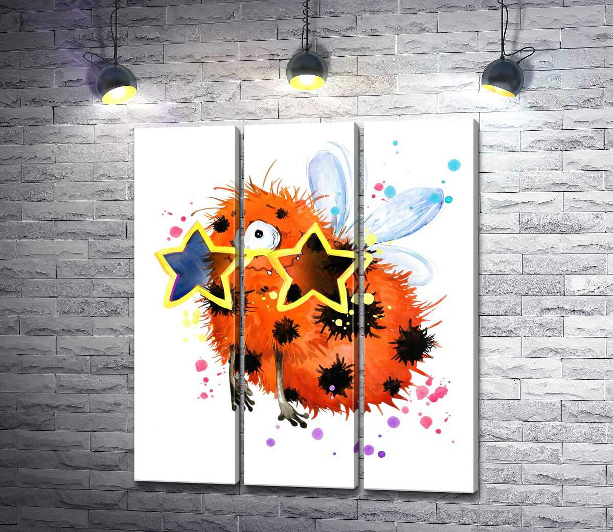 

Модульная картина ArtPoster Пятнистый циклоп в очках-звездах 60x71 см Модуль №11