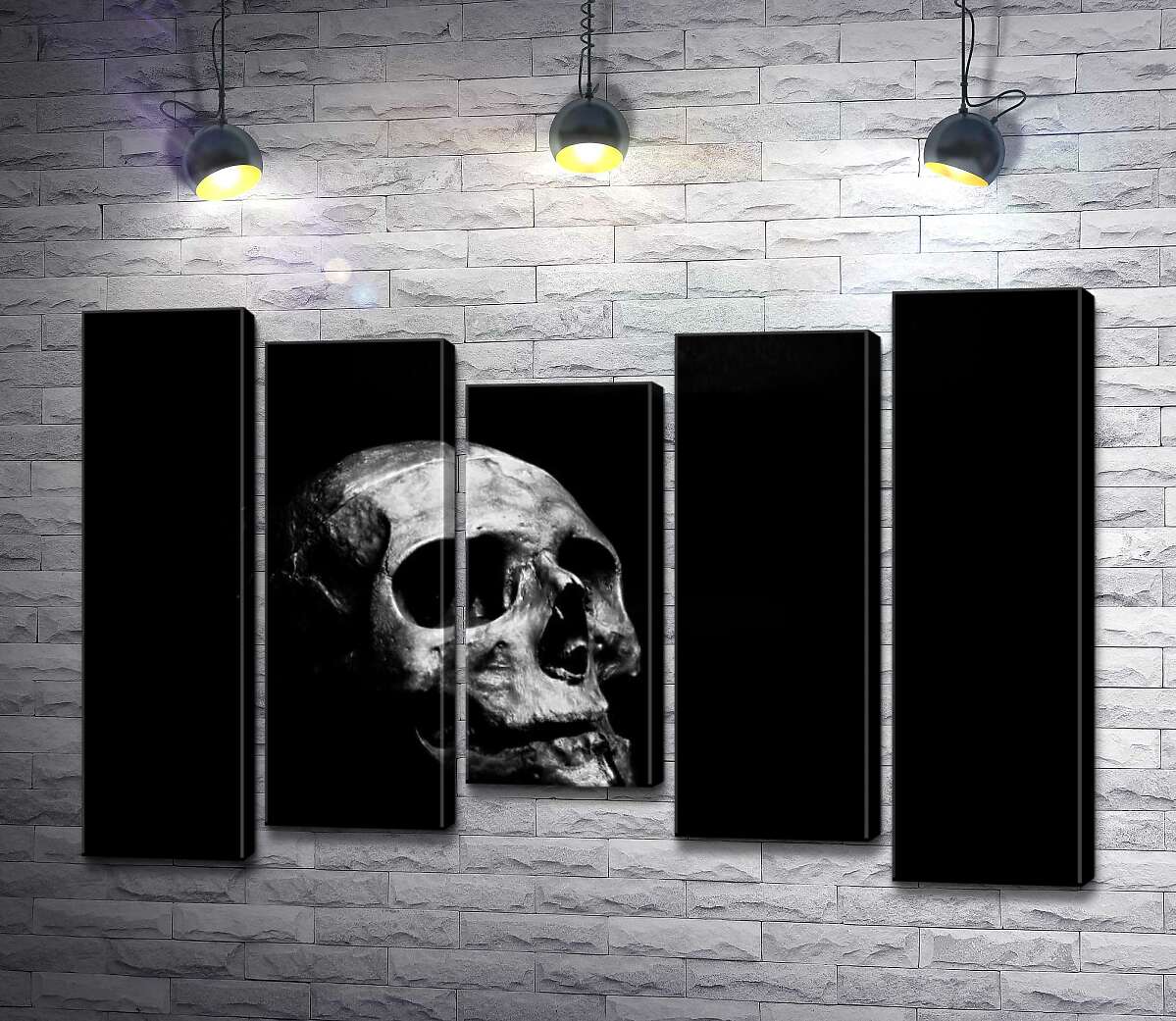 

Модульная картина ArtPoster Светлые формы черепа тонут в густой тьме 130x88 см Модуль №28