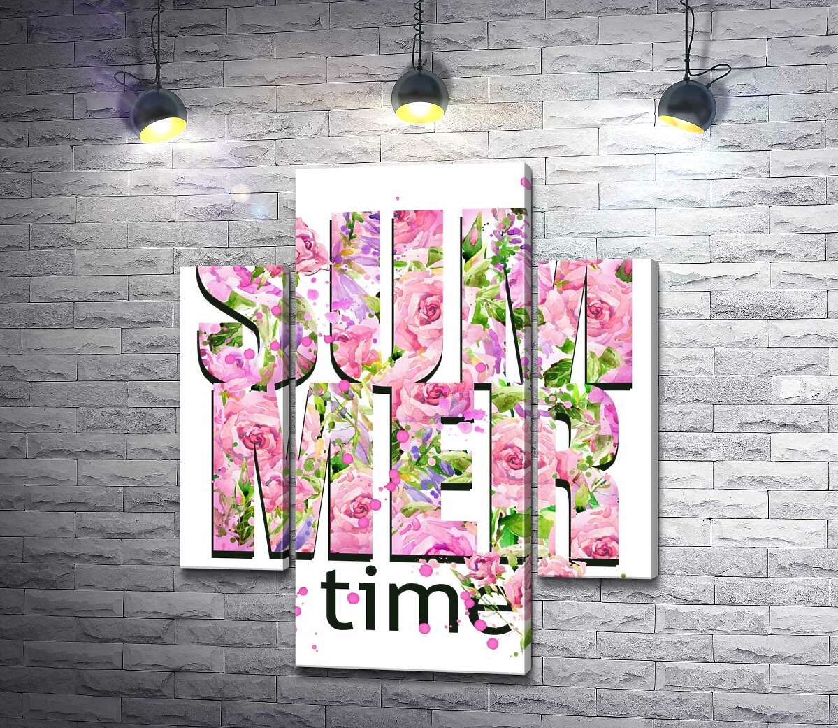 

Модульная картина ArtPoster Розовый узор надписи "summertime" 131x155 см Модуль №7