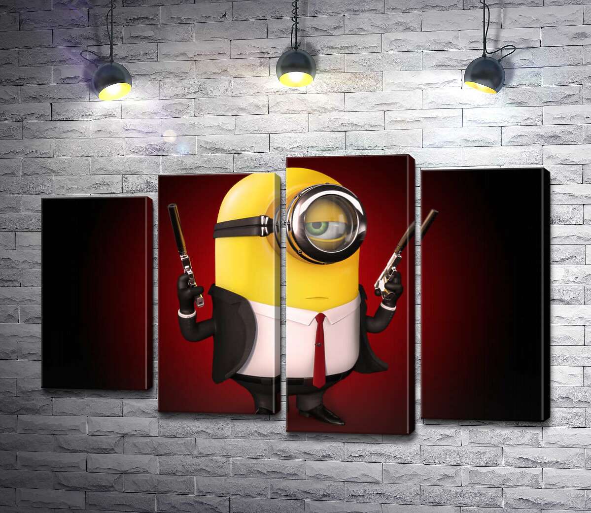 

Модульная картина ArtPoster Самоуверенный миньон Хитман (Hitman minion) в костюме с пистолетами 80x51 см Модуль №21