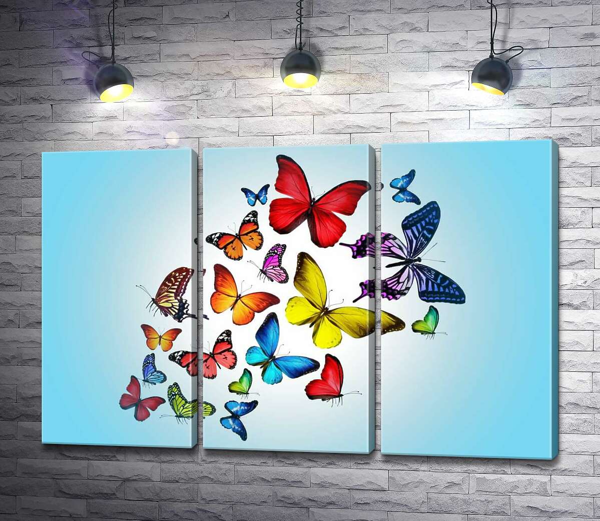 

Модульная картина ArtPoster Радужная стая бабочек 60x40 см Модуль №11