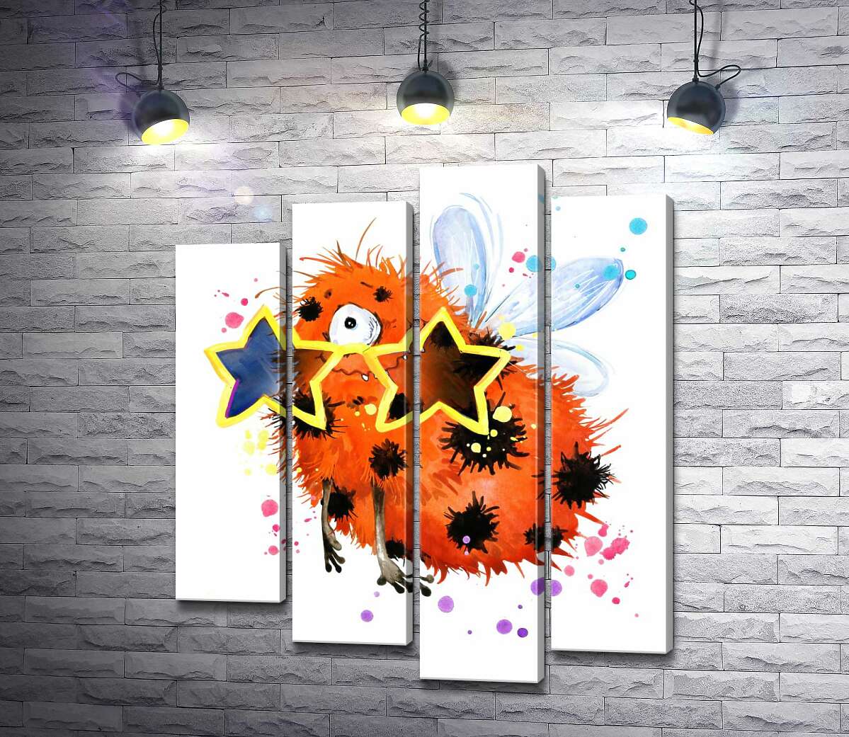

Модульная картина ArtPoster Пятнистый циклоп в очках-звездах 100x119 см Модуль №21