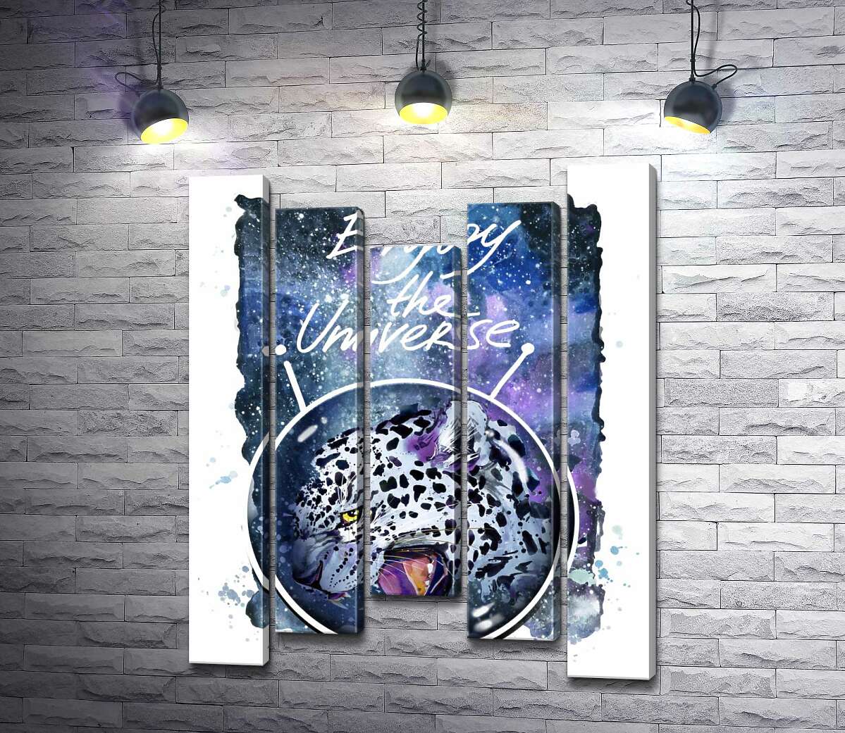 

Модульная картина ArtPoster Пятнистый леопард в космосе под названием "Enjoy the Universe" 100x130 см Модуль №28