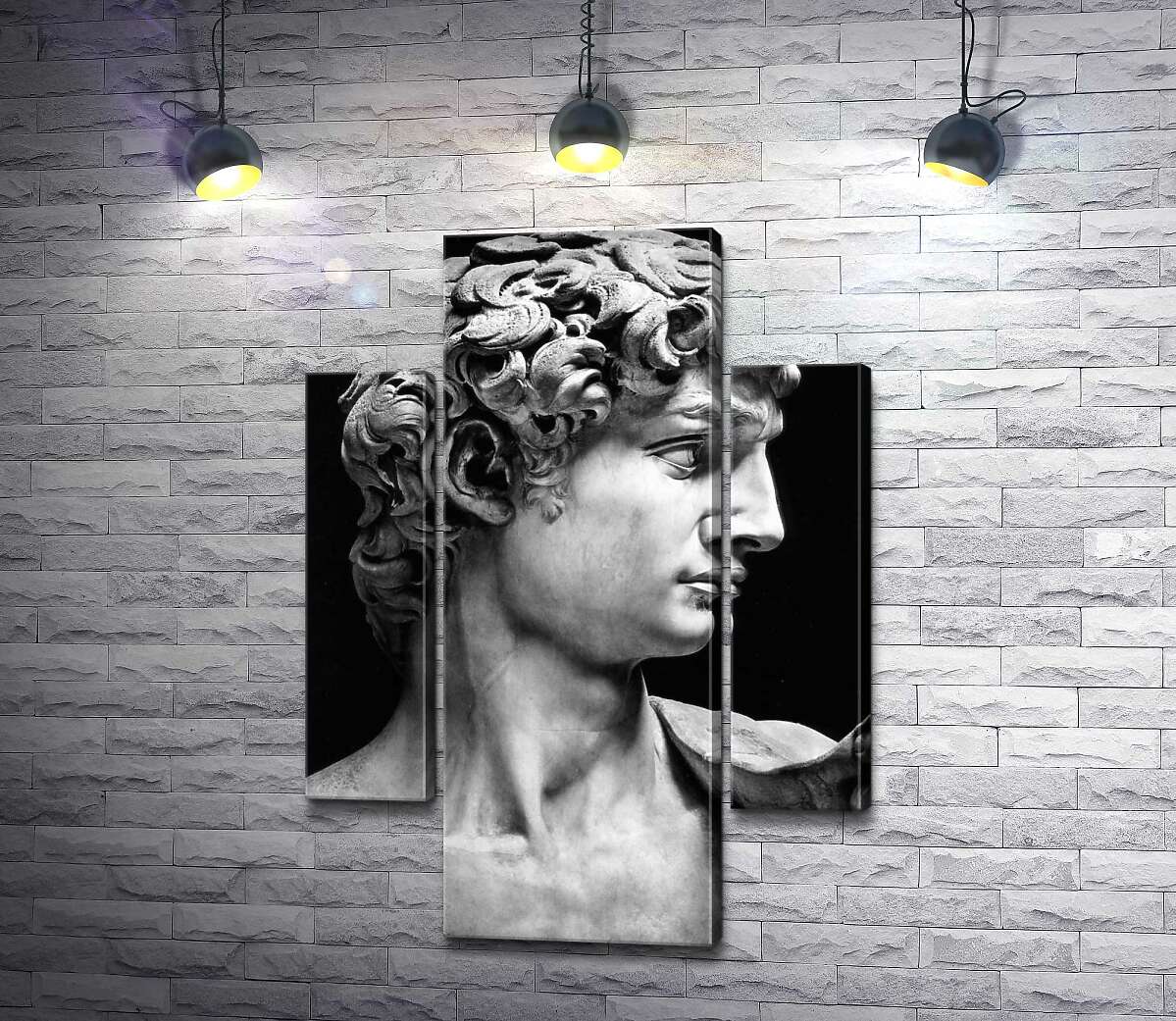 

Модульная картина ArtPoster Профиль скульптуры Давида - Микеланджело Буонарроти (Michelangelo Buonarroti) 131x185 см Модуль №7