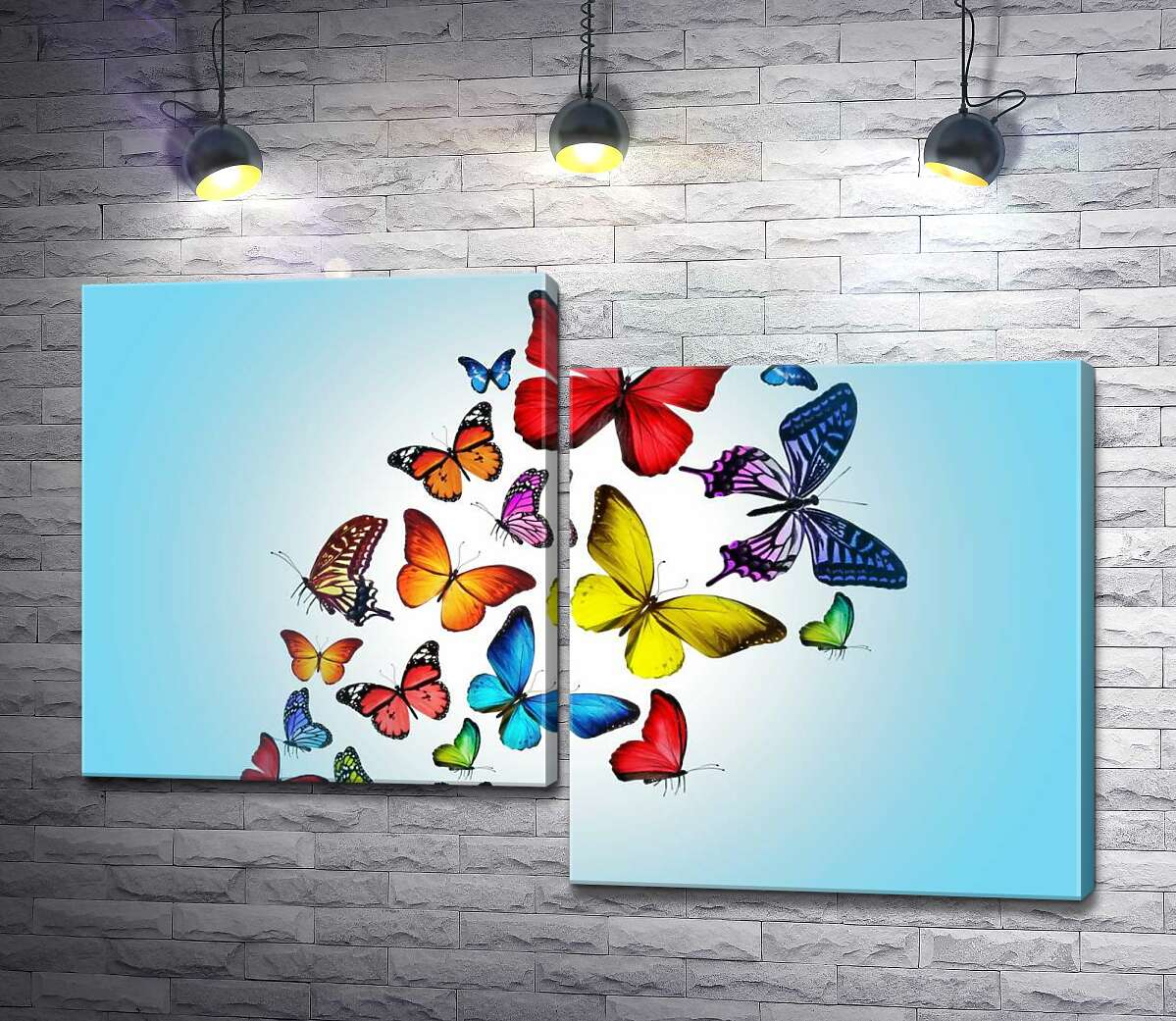 

Модульная картина ArtPoster Радужная стая бабочек 130x88 см Модуль №5