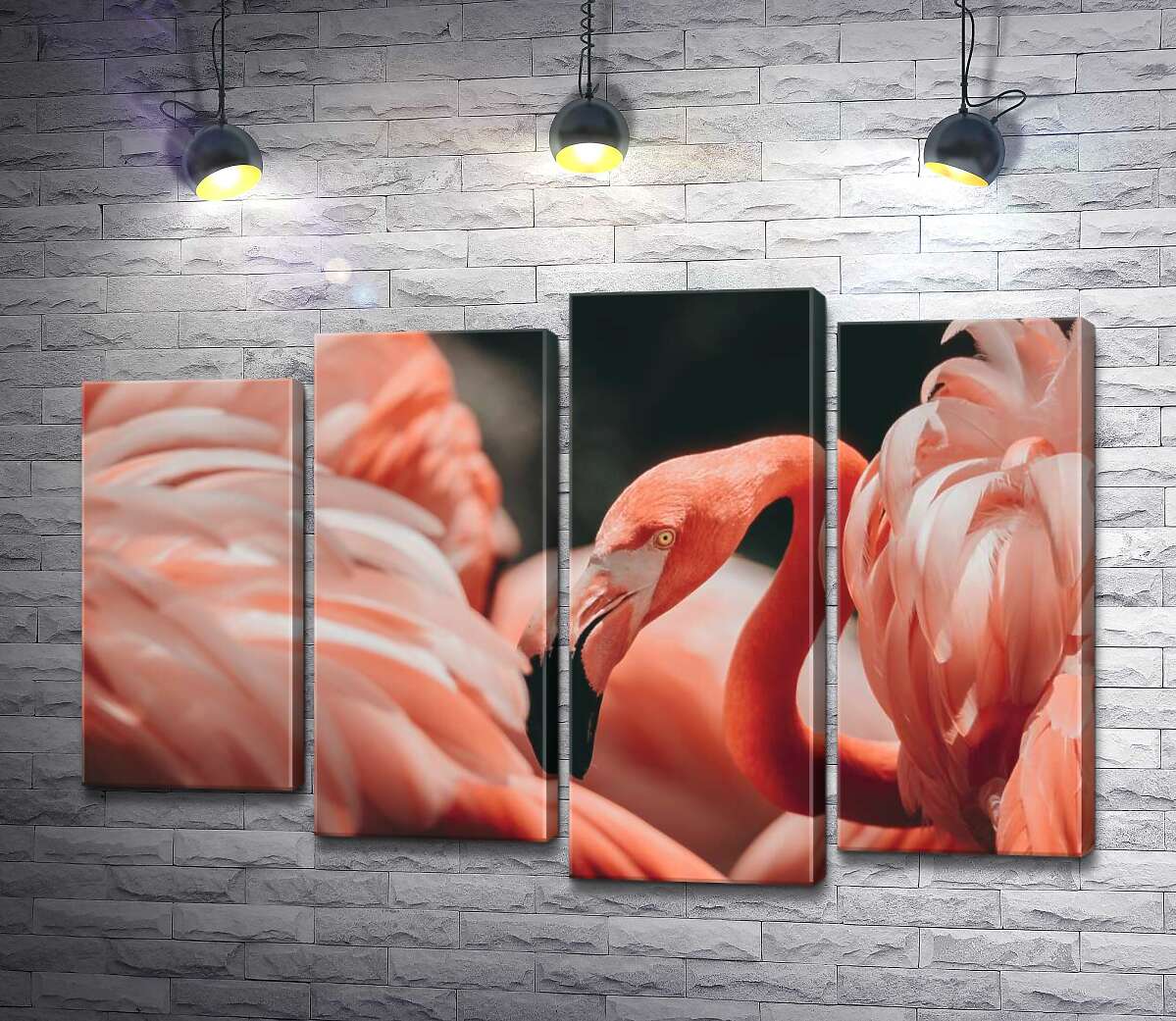 

Модульная картина ArtPoster Розовые облака из оперения фламинго 132x89 см Модуль №21