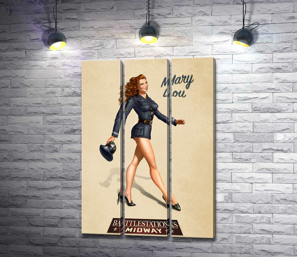 

Модульная картина ArtPoster Рыжеволосая Мэри Лу в форме летчицы 102x150 см Модуль №11