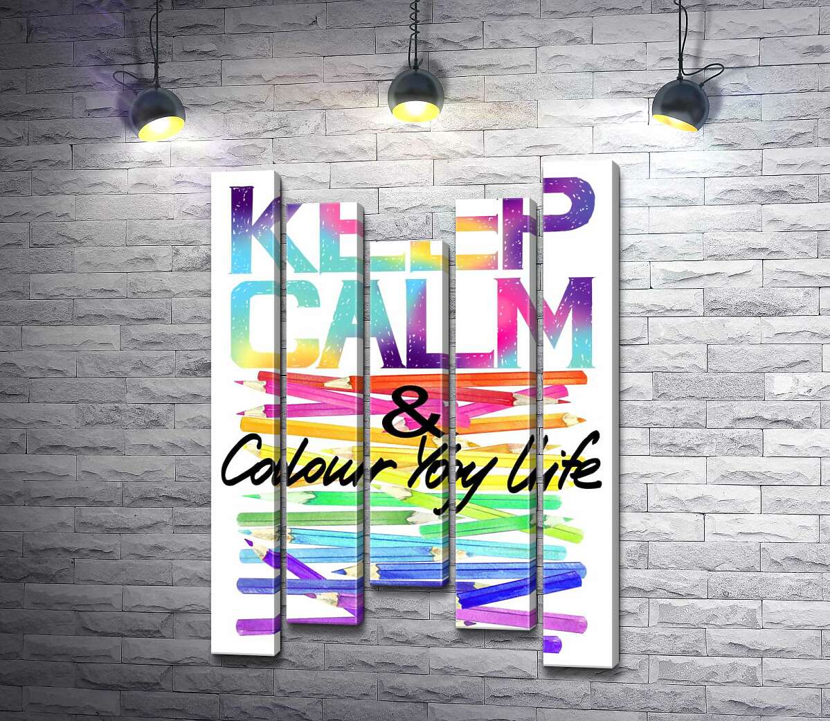 

Модульная картина ArtPoster Радужные карандаши с надписью "keep calm and colour your life" 100x148 см Модуль №28