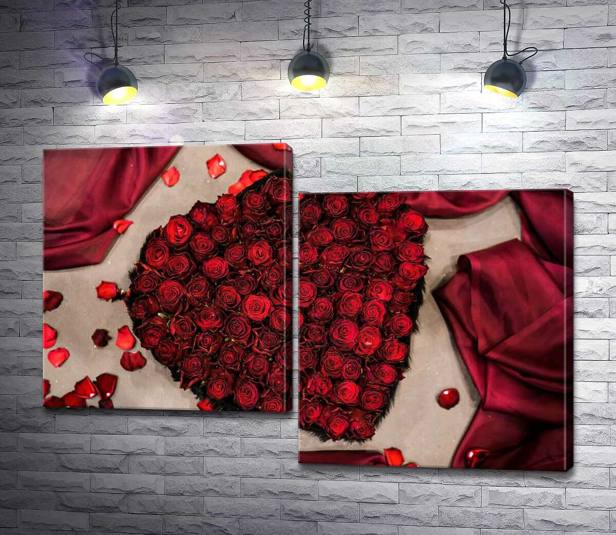 

Модульная картина ArtPoster Романтический букет-сердце из красных роз 100x68 см Модуль №5