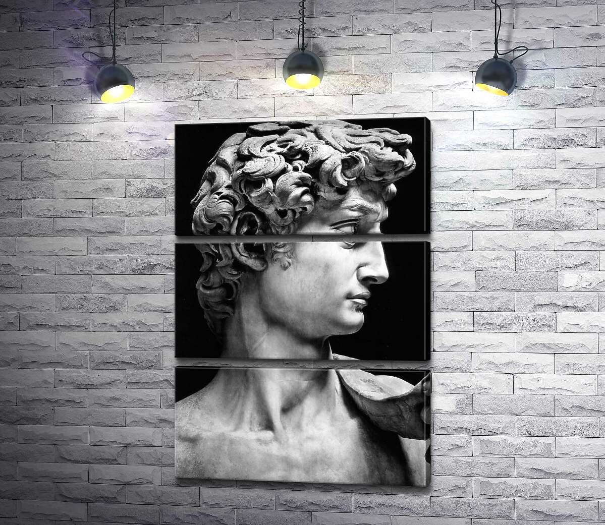 

Модульная картина ArtPoster Профиль скульптуры Давида - Микеланджело Буонарроти (Michelangelo Buonarroti) 130x186 см Модуль №13