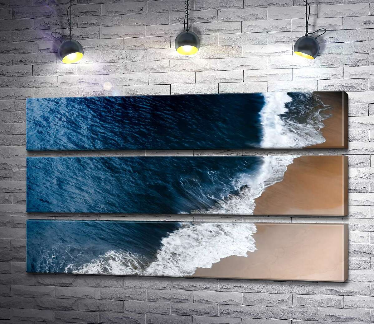 

Модульная картина ArtPoster Сапфирная глубина океана поглощает желтый песок 107x60 см Модуль №13