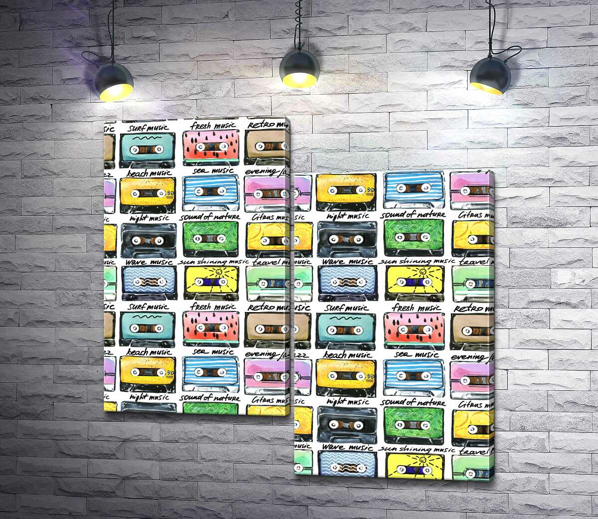 

Модульная картина ArtPoster Разнообразие музыки на кассетах 100x100 см Модуль №5