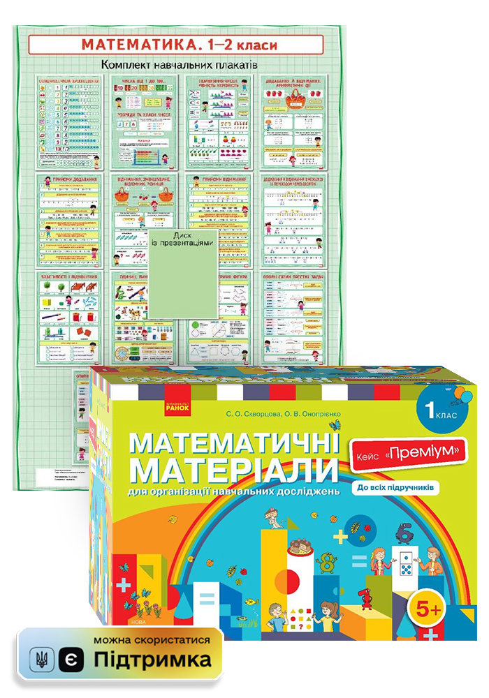 

РАНОК Навчальна література Математичний преміум комплект для 1 класу КП3006
