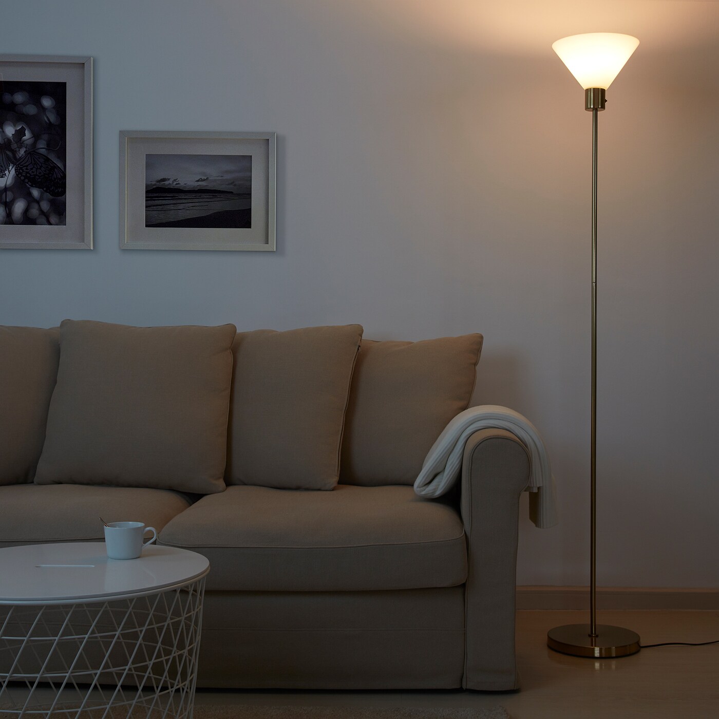 

Торшер, латунний/скло FLUGBO IKEA 304.634.47