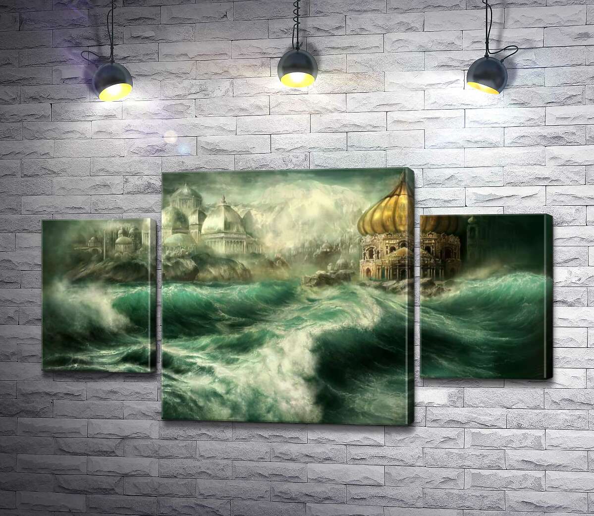 

Модульная картина ArtPoster Сказочный дворец возникает среди штормовых волн 131x74 см Модуль №7