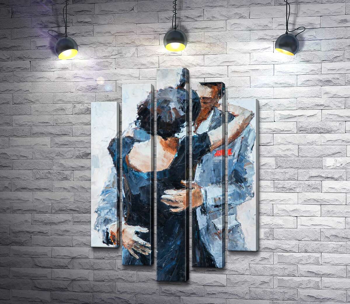

Модульная картина ArtPoster Сильные руки мужчины нежно обнимают спину девушки в танце 130x200 см Модуль №26