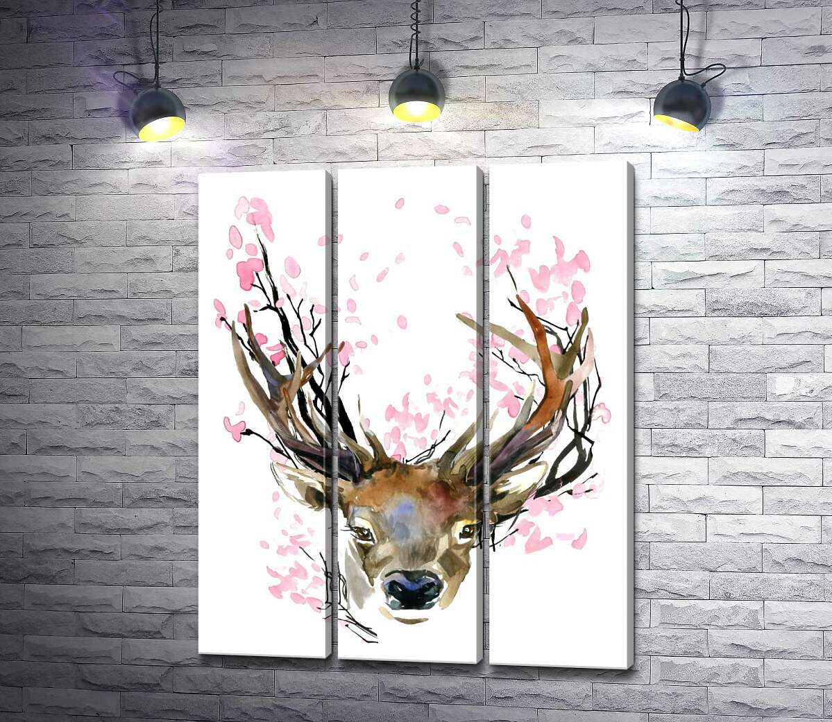 

Модульная картина ArtPoster Силуэт оленя с рогами-ветками 102x127 см Модуль №11
