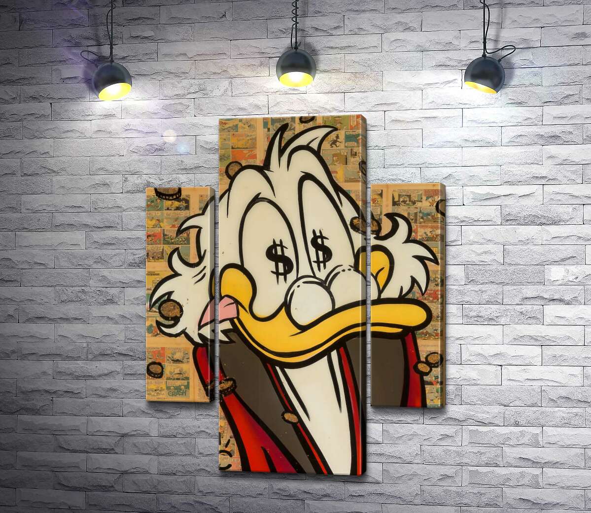 

Модульная картина ArtPoster Счастье Скруджа (Happy Scrooge) – Алек Монополи (Alec Monopoly) 80x109 см Модуль №7