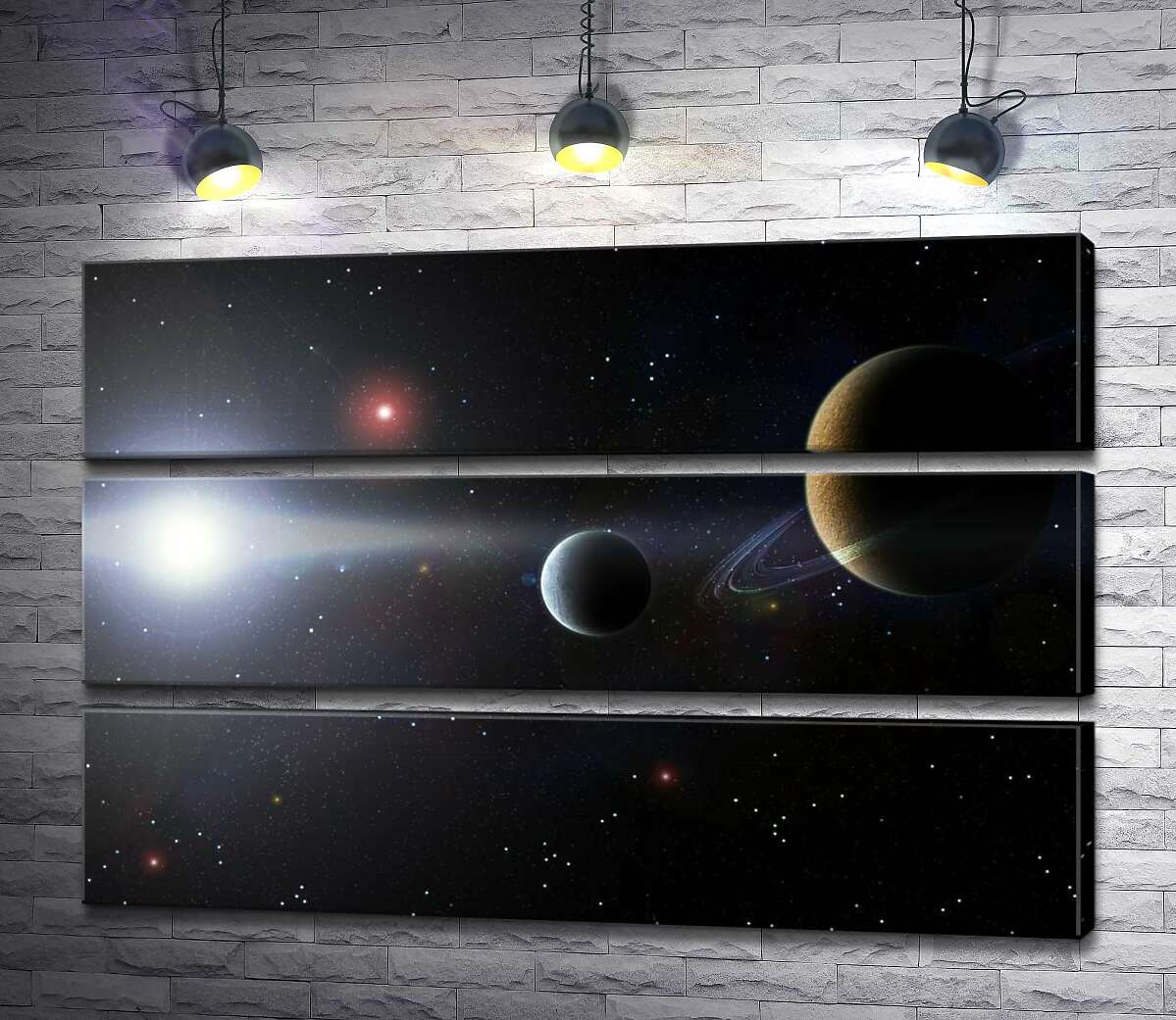 

Модульная картина ArtPoster Силуэты планет в космическом пространстве 90x60 см Модуль №13
