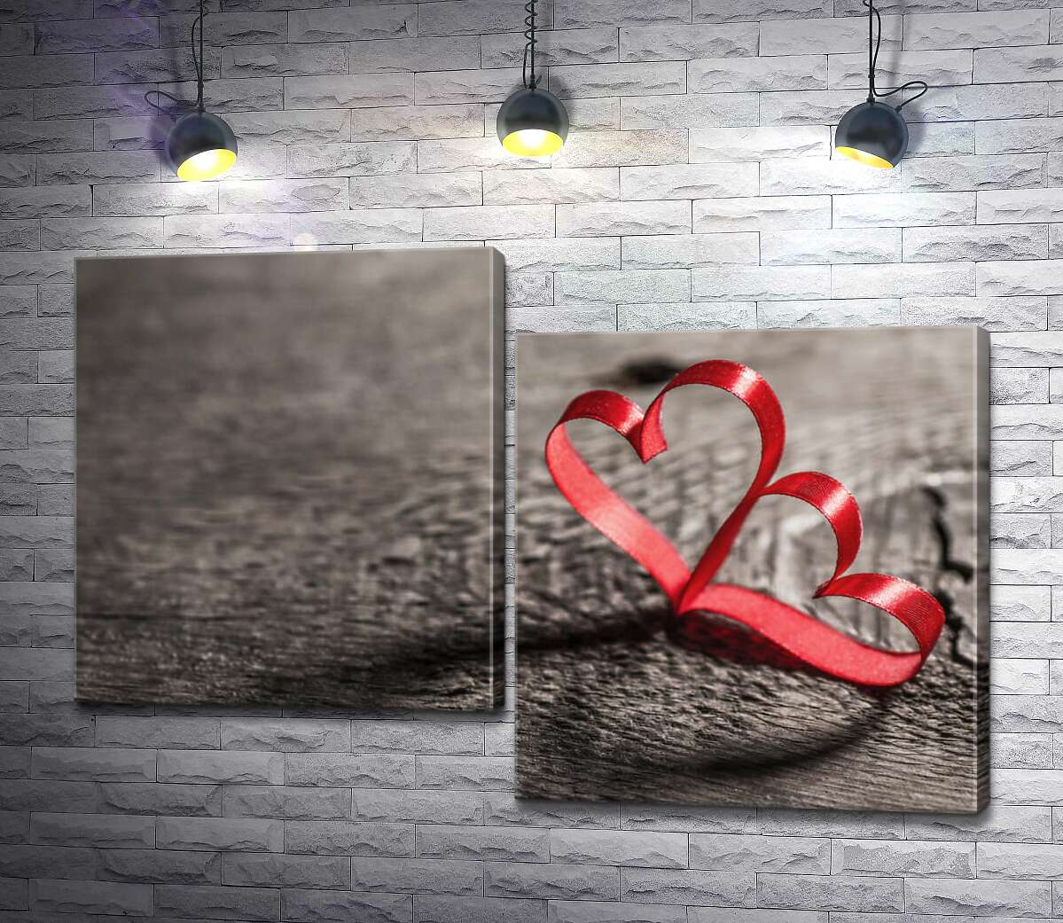 

Модульная картина ArtPoster Соединение двух сердец из красной ленты 100x68 см Модуль №5