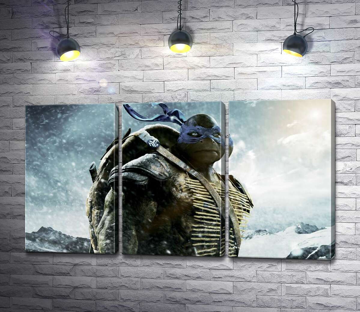 

Модульная картина ArtPoster Смелый лидер Черепашек-ниндзя (Teenage Mutant Ninja Turtles), Леонардо, среди заснеженных гор 102x56 см Модуль №11