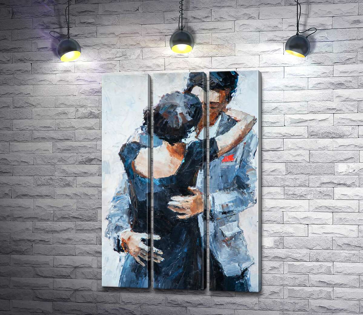 

Модульная картина ArtPoster Сильные руки мужчины нежно обнимают спину девушки в танце 102x154 см Модуль №11