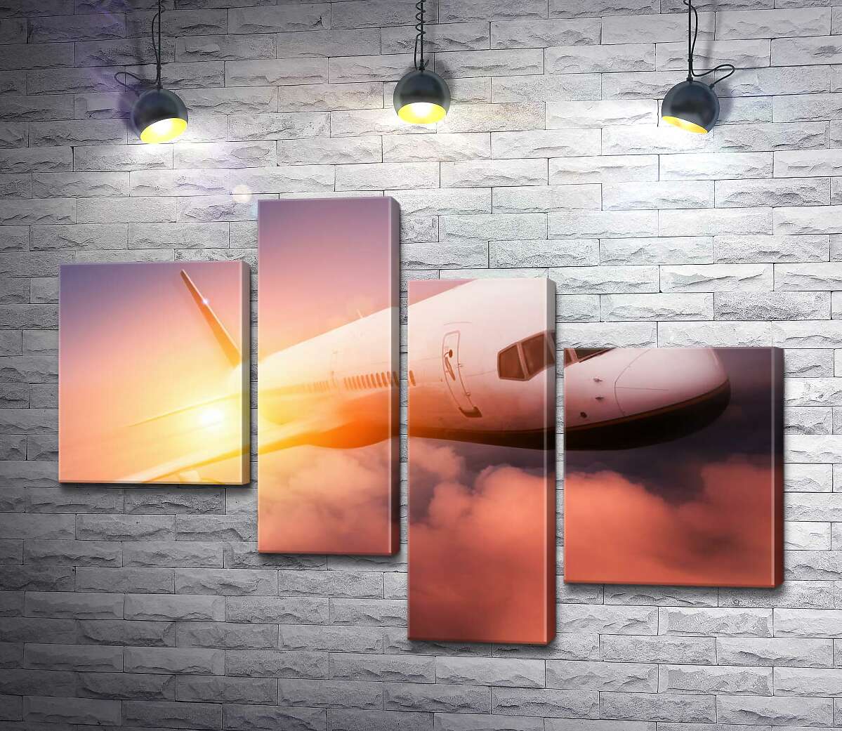 

Модульная картина ArtPoster Скоростной полет самолета на заоблачной высоте 130x93 см Модуль №20
