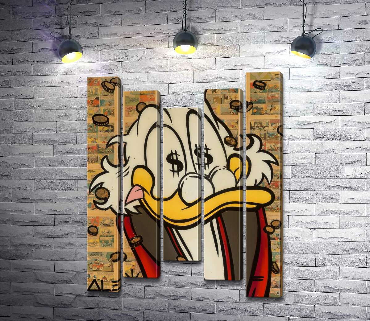 

Модульная картина ArtPoster Счастье Скруджа (Happy Scrooge) – Алек Монополи (Alec Monopoly) 100x136 см Модуль №28
