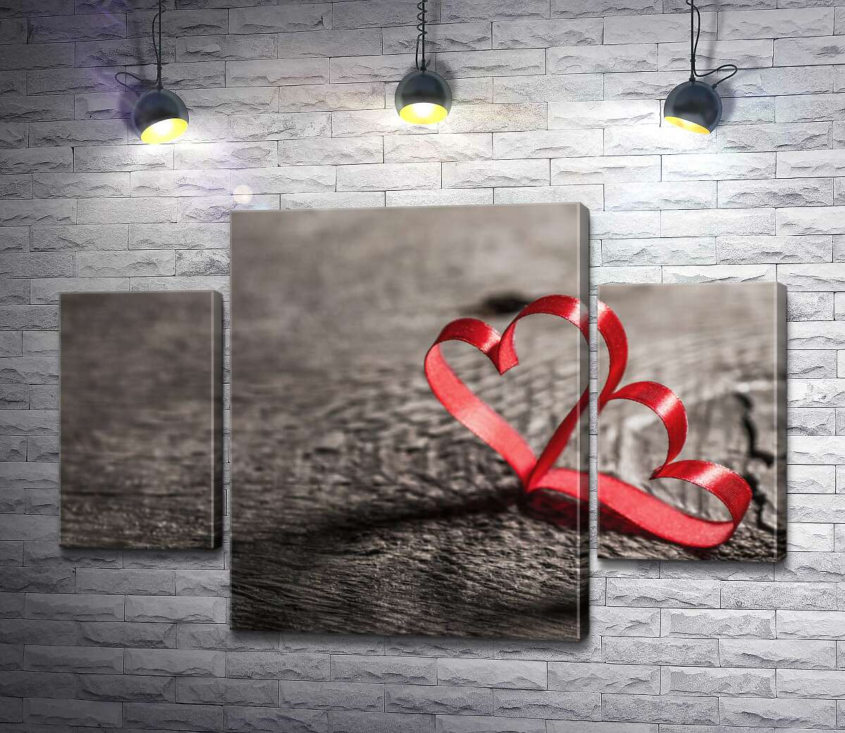 

Модульная картина ArtPoster Соединение двух сердец из красной ленты 100x69 см Модуль №7