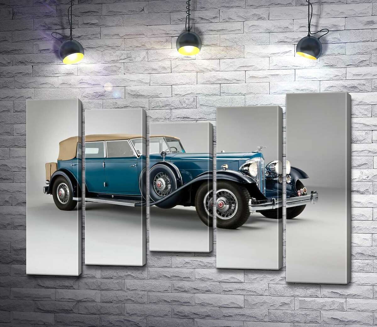 

Модульная картина ArtPoster Синий автомобиль с откидным верхом 1932 года Packard Twin Six 130x88 см Модуль №28