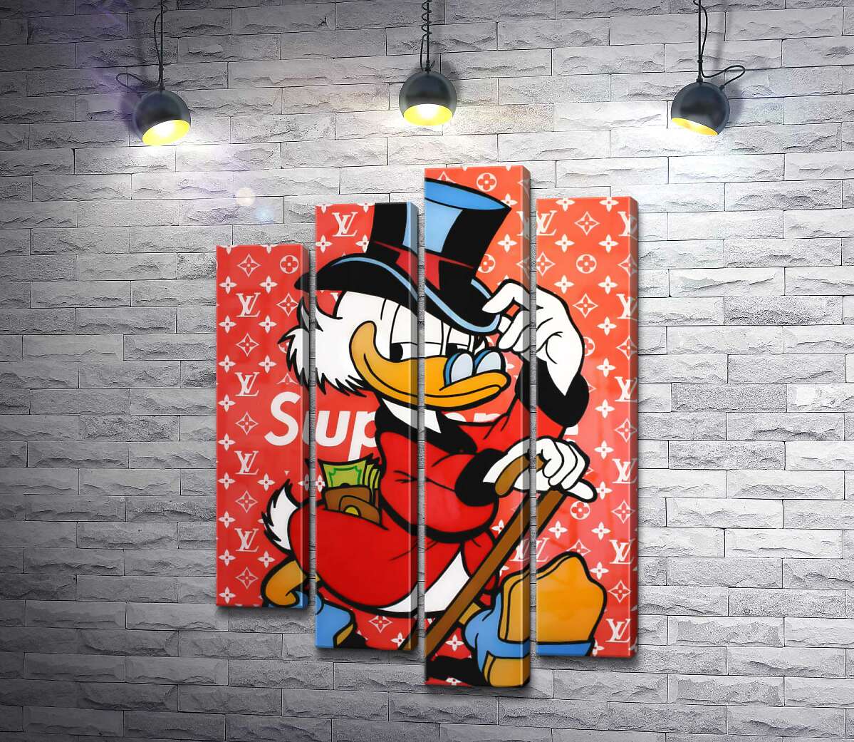 

Модульная картина ArtPoster Скрудж на фоне монограмм Луи Виттона 80x116 см Модуль №21