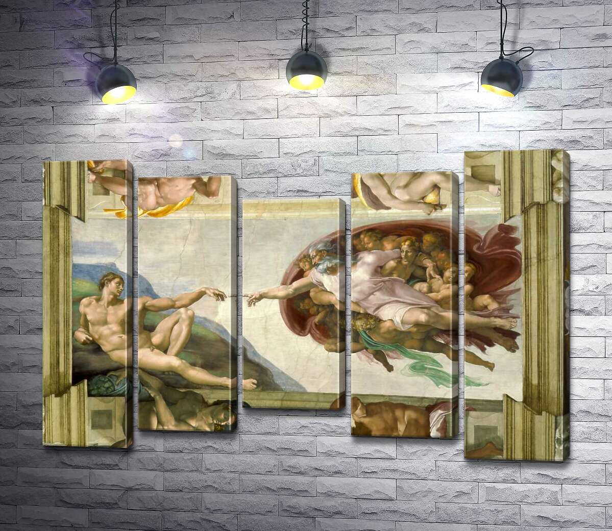 

Модульная картина ArtPoster Создание Адама (La creazione di Adamo) - Микеланджело Буонарроти (Michelangelo Buonarroti) 100x69 см Модуль №28