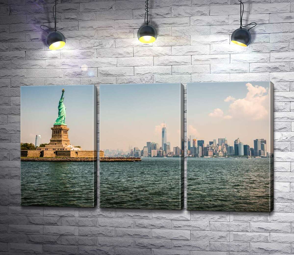 

Модульная картина ArtPoster Статуя Свободы (Statue of Liberty) возвышается над водами залива 60x34 см Модуль №11