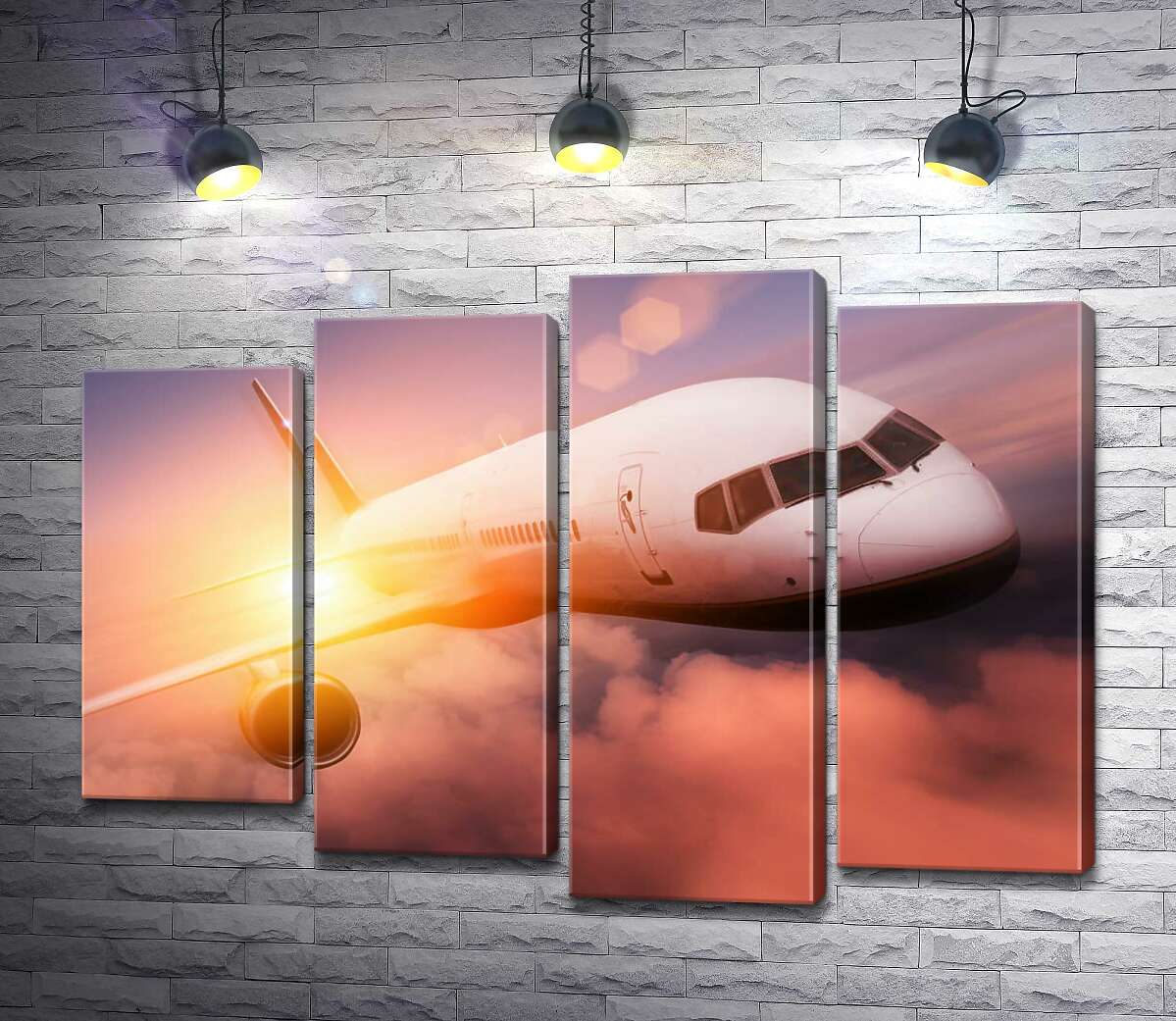 

Модульная картина ArtPoster Скоростной полет самолета на заоблачной высоте 80x59 см Модуль №21