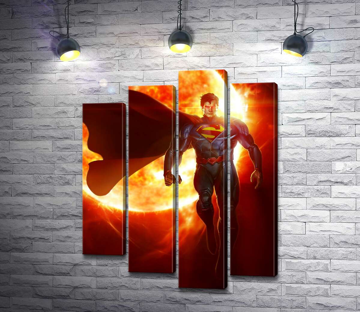 

Модульная картина ArtPoster Супермен на фоне раскаленного солнечного шара 80x105 см Модуль №21