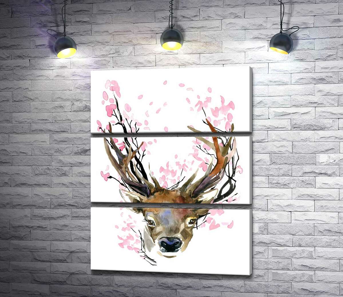 

Модульная картина ArtPoster Силуэт оленя с рогами-ветками 100x129 см Модуль №13