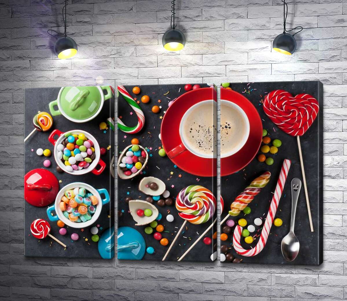 

Модульная картина ArtPoster Сладкая сказка: кофе с леденцами 132x87 см Модуль №11