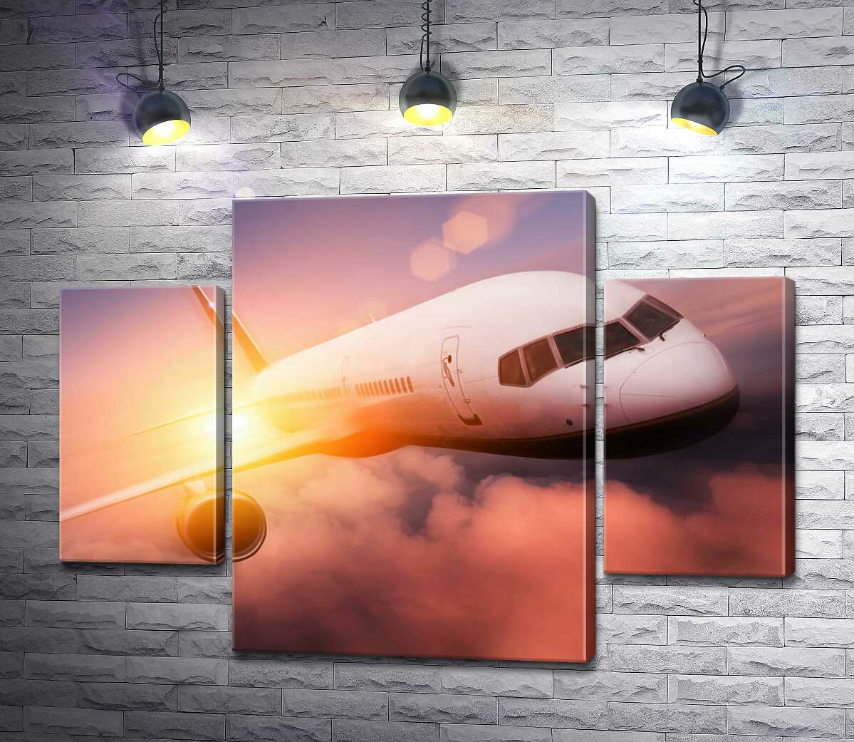 

Модульная картина ArtPoster Скоростной полет самолета на заоблачной высоте 80x59 см Модуль №7