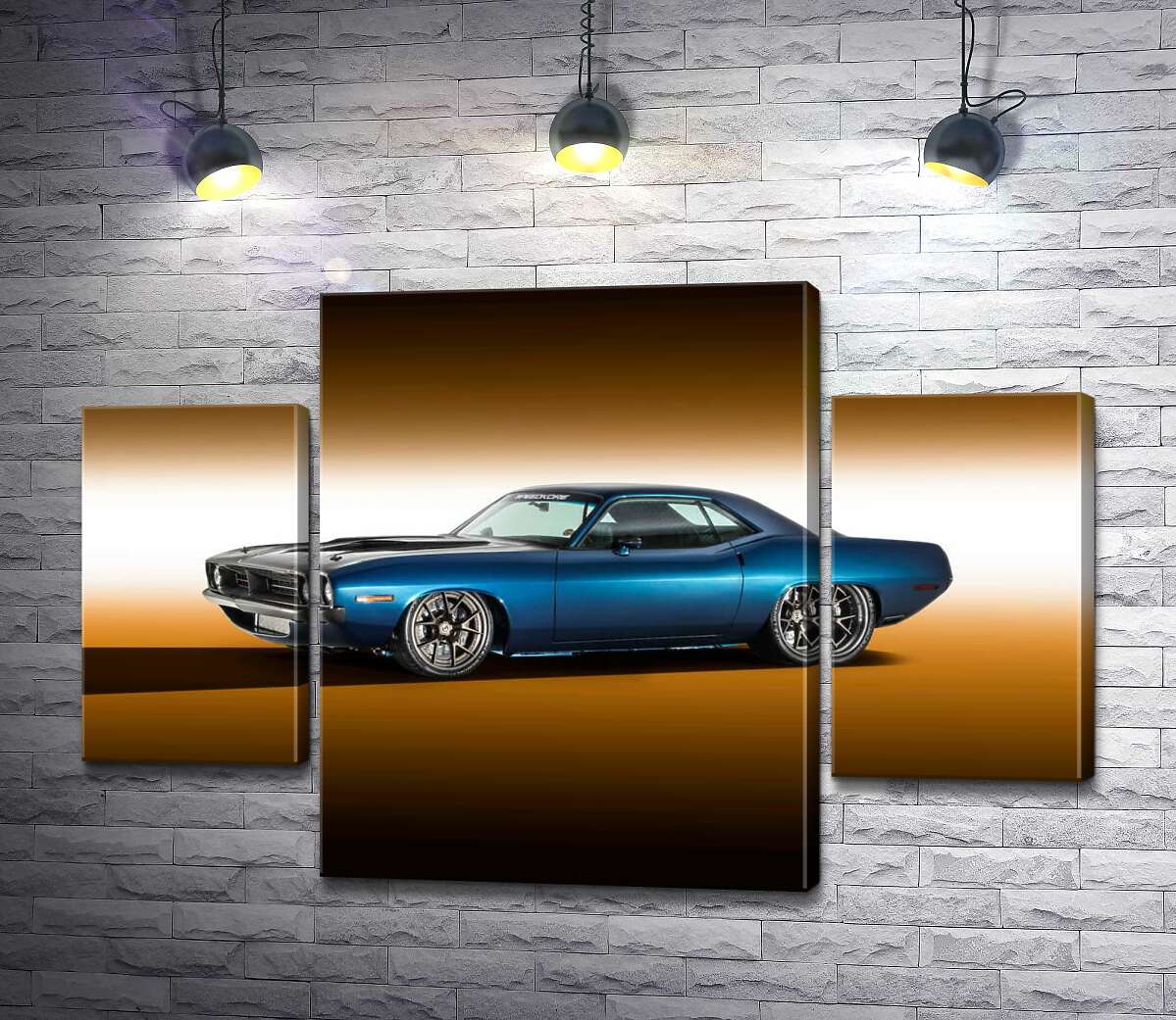 

Модульная картина ArtPoster Синий автомобиль Dodge Muscle 131x89 см Модуль №7