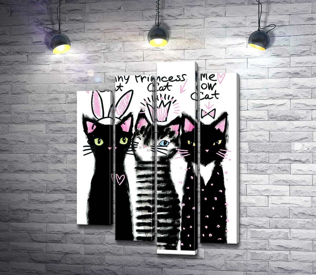 

Модульная картина ArtPoster Силуэты трех котов 100x138 см Модуль №21
