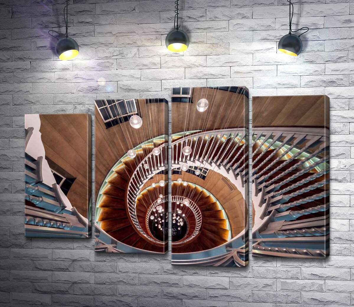 

Модульная картина ArtPoster Спираль лестницы с жемчугом фонарей по центру 132x89 см Модуль №21