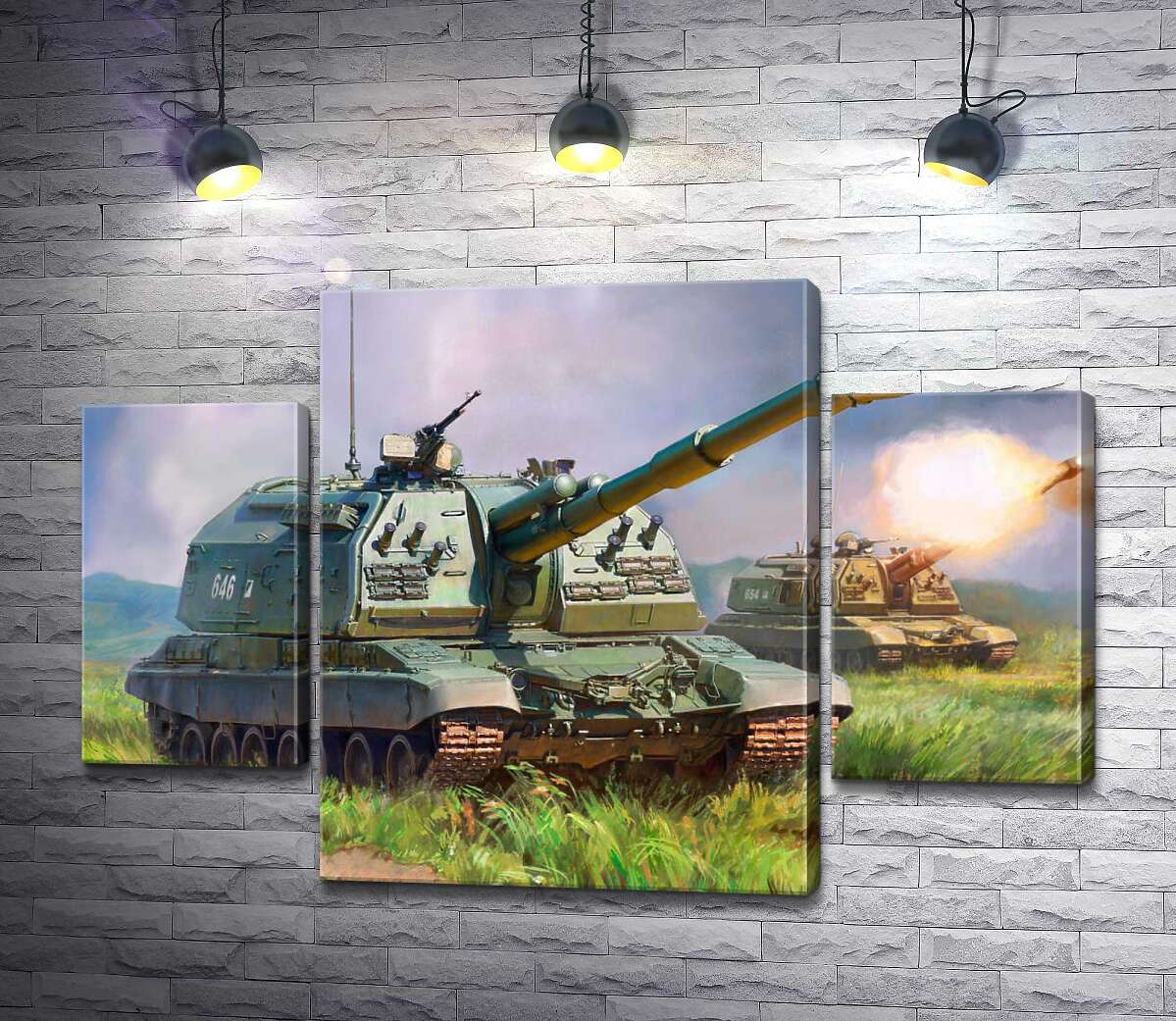 

Модульная картина ArtPoster Советский истребитель танков ИС-152 "Зверобой" на поле боя 80x55 см Модуль №7