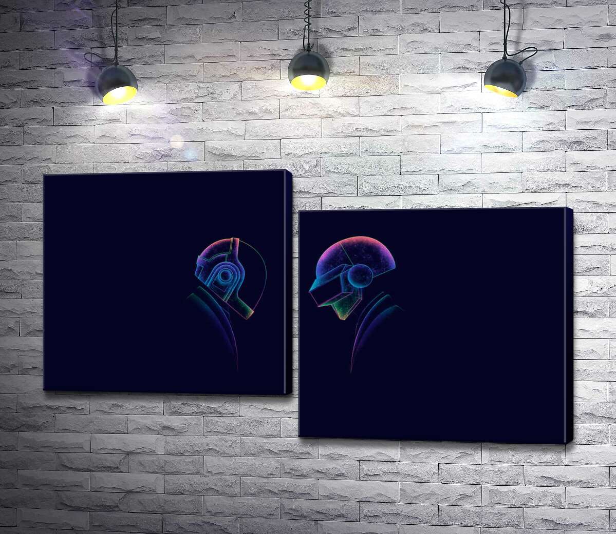 

Модульная картина ArtPoster Силуэты людей в космических шлемах 130x74 см Модуль №5