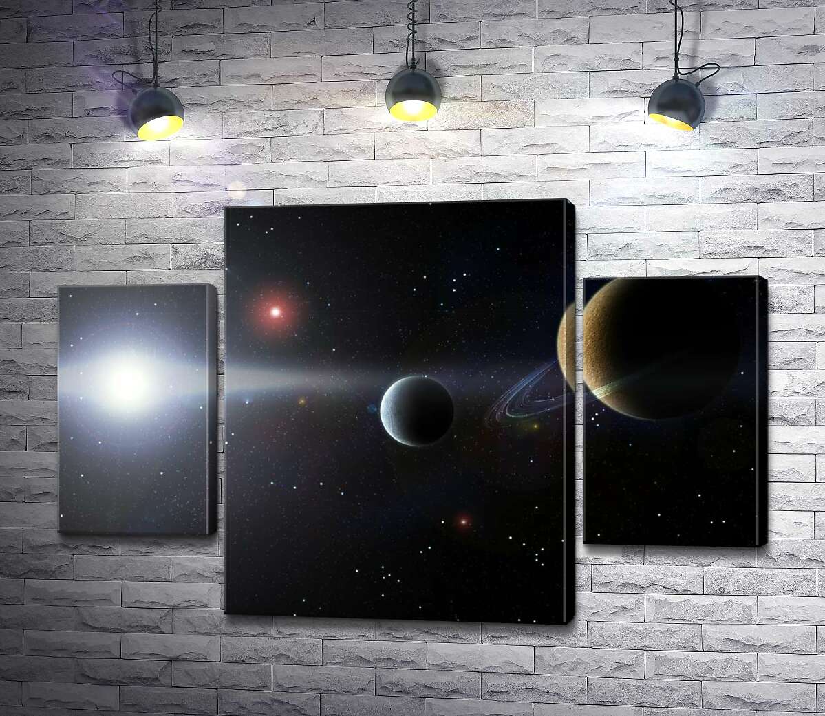 

Модульная картина ArtPoster Силуэты планет в космическом пространстве 80x54 см Модуль №7