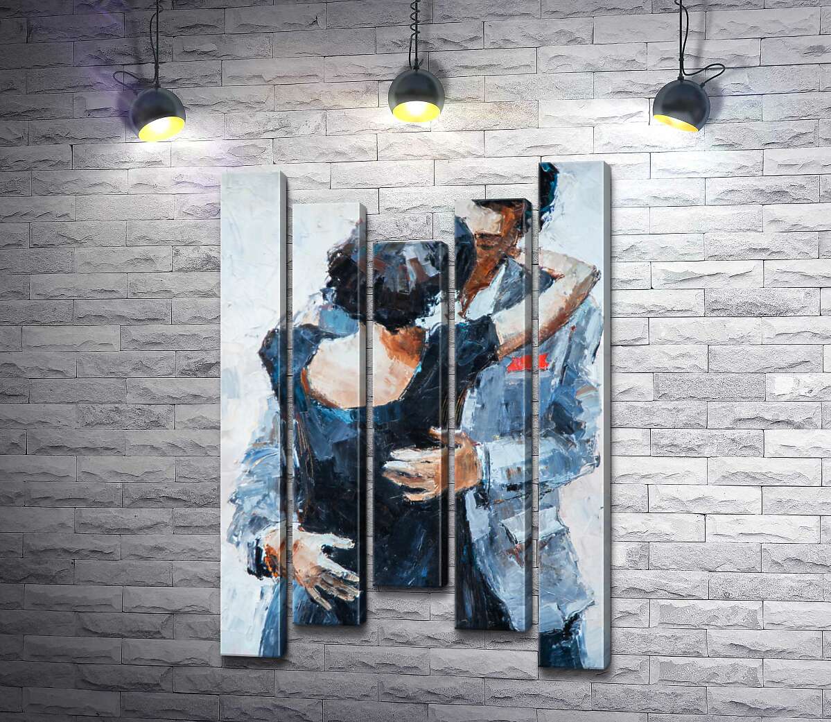 

Модульная картина ArtPoster Сильные руки мужчины нежно обнимают спину девушки в танце 130x200 см Модуль №28