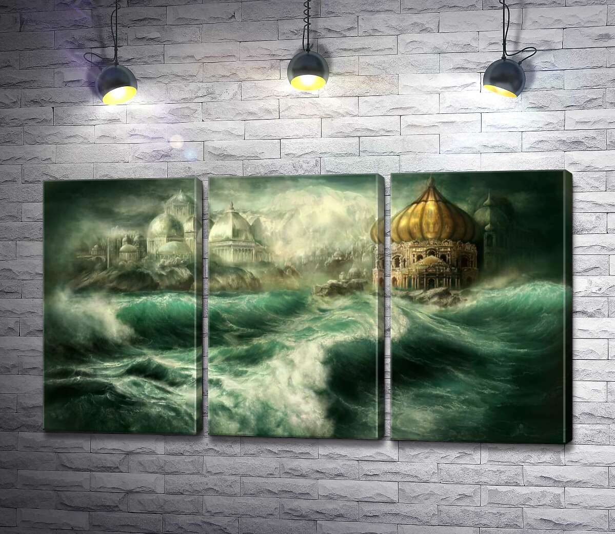 

Модульная картина ArtPoster Сказочный дворец возникает среди штормовых волн 60x34 см Модуль №11