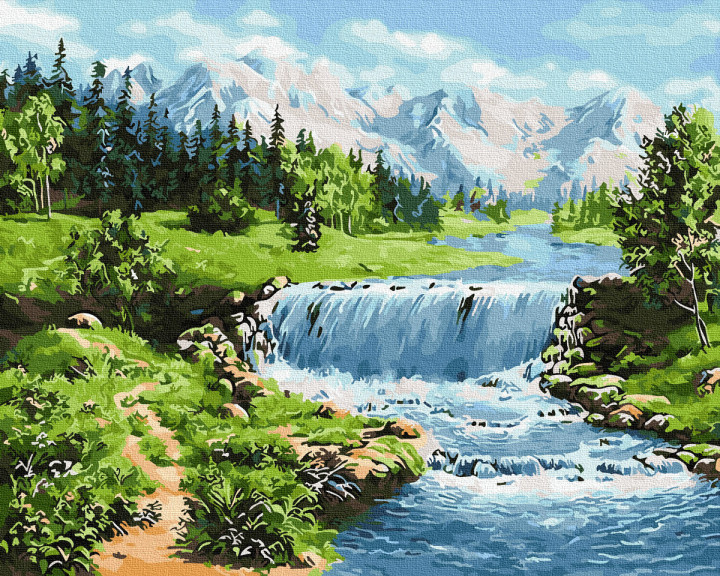 

Картина по номерам JO RA3060 40*50 см Горная река