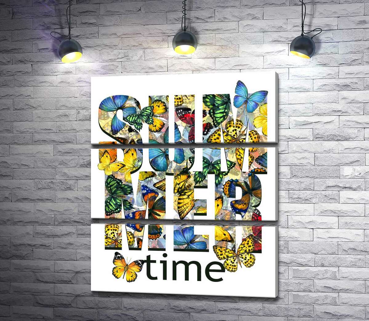 

Модульная картина ArtPoster Узор из бабочек на надписи "summertime" 130x156 см Модуль №13