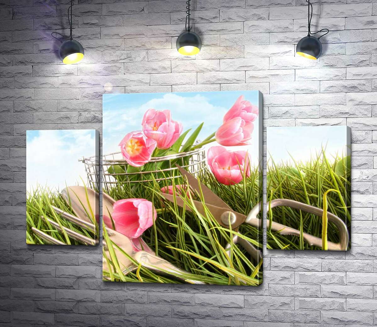 

Модульная картина ArtPoster Только срезанные тюльпаны потерялись в траве 131x89 см Модуль №7